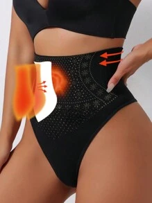 Seamless Sexy High Waist Tummy Control Panties Women's Hip Lift Flat Belly Shaping Briefs Postpartum Thong Panties Abdomen Control Underwear Waist Trainer Lingerie Interior Panty