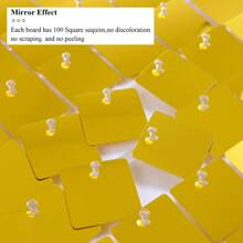 12/24/36pcs Shimmer Wall Backdrop Sequin Panels Sparkly Backdrop For Party Wedding Birthday Anniversary Decoration - 金色 - 查看 3