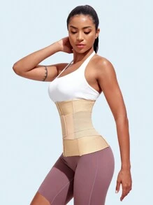 Đai định hình eo cho nữ Đai định hình thể thao Đai định hình eo đồng hồ cát Shapewear - Màu be - Xem 4