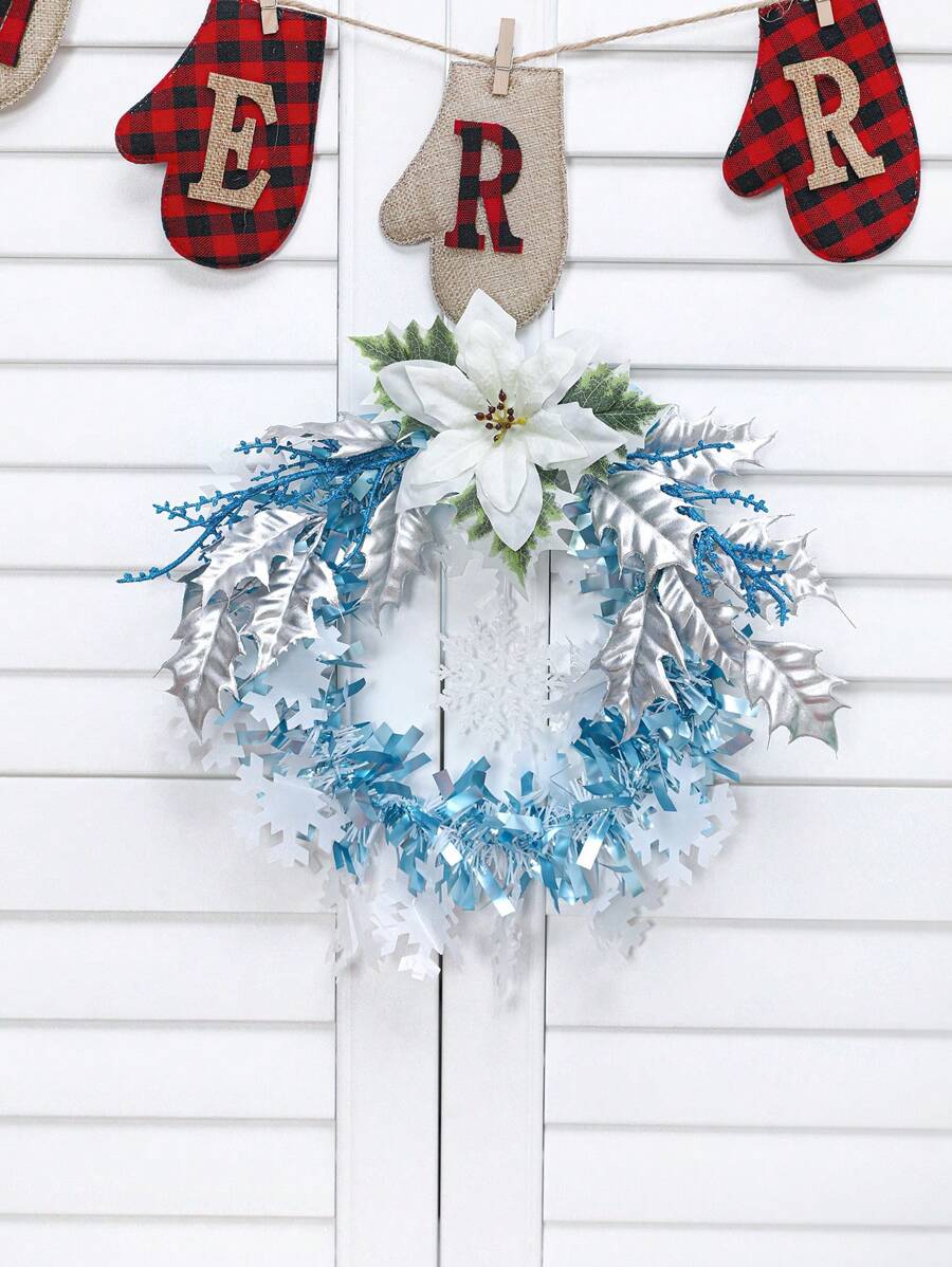 1 Stück künstliche Weihnachtsblume zum Aufhängen - für Haustür, Kamin, Wohnzimmer, weihnachtliches Hängeornament