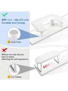 Tay vịn làm móng có thể điều chỉnh hình chữ U Tay vịn làm móng công nghệ chữ U - Gối tựa tay làm móng thoải mái, Giá đỡ tay vịn làm móng cho nghệ thuật làm móng bằng acrylic, Lắp đặt nhanh, Màu trắng - trắng - Xem 6