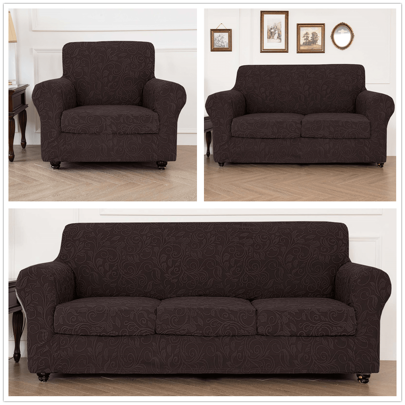 1/2/3 Seate Sofa Covers Stretch Plush Couch Sofa Chair Slipcover Non-Slip Protector Separate Cushion Sofa Knitted Jacquard Stretch Sofa Cover Sofa Slipcover For Living Room With Elastic Bottom Furniture Protector Soft Thick Couch Cover With Individual Seat Cushion Covers