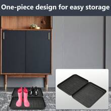 Jiubiaz Vassoio di alimentazione per animali domestici in plastica Vassoio per tappetino per protezione del pavimento Vassoio antigoccia per scarpe per interni ed esterni Vassoio per bagagliaio per fango 2 pezzi