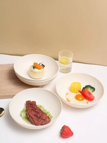 1/2/4 Pieces Plastic Big Bowls Set Large Salad Bowls Unbreakable Serving Bowls Microwave Dishwasher Friendly For Restaurant Cereal Salad,School Supplies