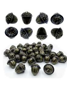 10 圣诞铃铛吊坠、松果风铃、复古铃铛吊坠、节日户外装饰最佳礼物 - 彩色 - 查看 7