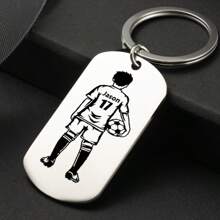 1 szt. spersonalizowany brelok piłkarski z imieniem gracza i numerem koszulki dla chłopców, grawerowany, trwały, nierdzewny, kolorowy, słodki, uroczy, zabawny, kawaii, Y2K, stylowy, unisex, swobodny, niestandardowy, spersonalizowany, wyjątkowy, spersonalizowany, idealny prezent dla niego, idealny prezent dla niej, dla niej, chłopaka, dziewczyny, rodziny, przyjaciół, dzieci, na rocznice, na walentynki, na dzień matki, na urodziny, na dzień dziecka, na dzień ojca, na ukończenie szkoły, na wesela, na parapetówkę