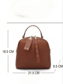 Women Small Square Bag Casual Handbag Shoulder Bag Wide Strap Crossbody Bag - 米色 - 查看 3