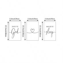 1/3pcs Give It To God And Go To Sleep Print Canvas Paintings Inspirational Quote Poster Religious Christian Wall Art Relaxing Trust Sleep Reminder Bedroom Decor Unframed - Multicolor - View 15