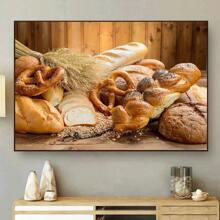 1 件小麦厨房主题帆布墙画食物图片适用于厨房房间装饰面包帆布海报和印刷品墙壁艺术无框架 - 彩色 - 查看 52