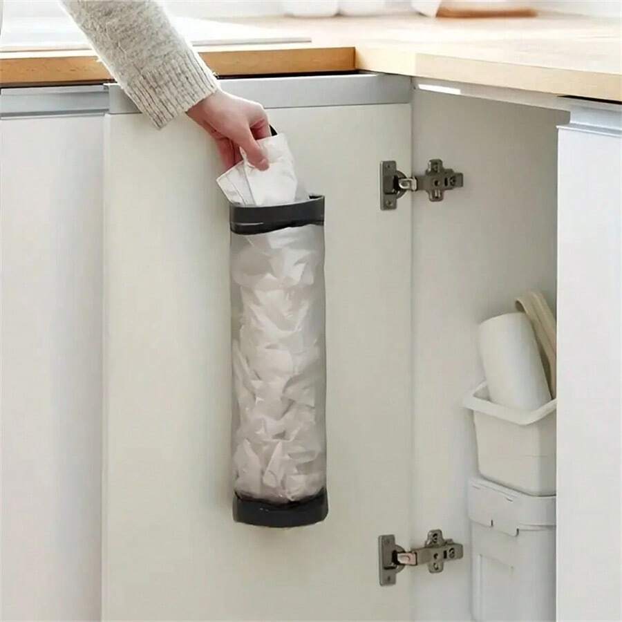 1 Giá để túi đựng rác gia dụng cỡ nhỏ, Giá để túi nhựa treo tường, Giá để túi đựng rác, Giá để rác nhà bếp - Nhiều màu - Xem 1