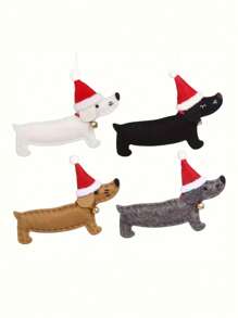 1 件圣诞装饰，腊肠犬毛毡装饰，圣诞树挂饰，家居圣诞装饰，派对用品最佳礼物 - 彩色 - 查看 4