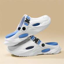 Men's Eva Soft Sole Platform Beach/Vacation Indoor Non-Slip High Quality Detachable Dual Color Breathable Sandals, Suitable For Autumn & Summer - Blue - View 8