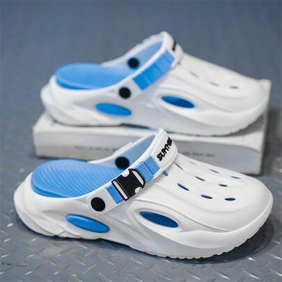 Herren Eva Soft Sole Plateau Strand/Urlaubs Indoor Rutschfeste hochwertige abnehmbare zweifarbige atmungsaktive Sandalen, geeignet für Herbst & Sommer