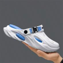 Men's Eva Soft Sole Platform Beach/Vacation Indoor Non-Slip High Quality Detachable Dual Color Breathable Sandals, Suitable For Autumn & Summer - Blue - View 7