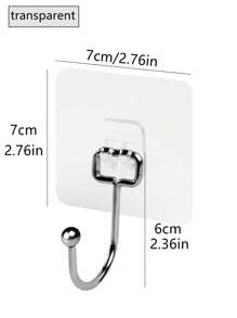 10个强力粘钩，免钉，防水，防锈，适用于浴室、厨房和家居用途 - 無色 - 查看 7