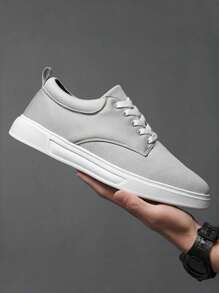 Adidași casual pentru bărbați, în stil britanic, anti-alunecare, anti-mirosuri, respirabili, care absoarbe șocurile, pantofi din pânză de Halloween de culoare uni, pantofi sport la modă cu șireturi, potriviti pentru toate anotimpurile