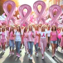 2 quả bóng ruy băng hồng ung thư vú - Bóng bay giấy bạc tự dán, hỗ trợ sức khỏe phụ nữ, trang trí bệnh viện và tiệc - Nhiều màu, thích hợp cho các lễ kỷ niệm chung, nhiều chủ đề, từ 14 tuổi trở lên - Hồng - Xem 1