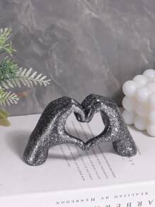 1 件客厅、卧室、书架、咖啡桌、装饰配件、可爱的爱心手指雕塑现代装饰配件、美学房间配件、架子家居装饰小玩意最佳礼物 - 彩色 - 查看 6