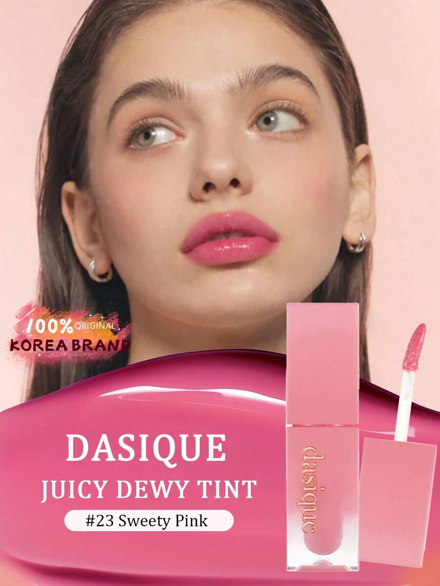 Dasique Juicy Dewy Tint #23 甜粉色唇釉 | 持久保湿唇彩，不粘腻 | 纯素，无动物实验，韩国彩妆礼品 - #23 Sweety Pink - 查看 1