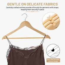 Lux Decor Premium Wooden Clothes Hanger Set – 20 Or 30-Pack Natural Finish Coat Hangers – Smooth, Non-Slip Design (9.25" X 17.5") – Space-Saving Closet Hangers – Ideal For Down Jackets, Skirts, Homes & Hotels – Perfect For Refreshing Your Wardrobe This Spring