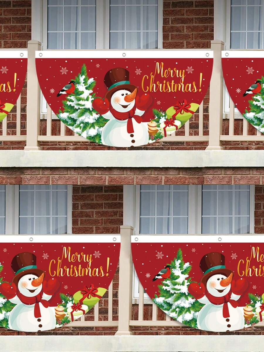 1Pc Cờ treo hình quạt Giáng sinh, Cờ quạt treo họa tiết người tuyết cây thông Noel bằng polyester, Biểu ngữ treo Giáng sinh vui vẻ, Trang trí Giáng sinh, Đồ dùng tiệc Giáng sinh, Trang trí nhà cửa, Đồ trang trí vải treo, Trang trí Giáng sinh, Trang trí Giáng sinh, Trang trí tường trong nhà ngoài trời - Nhiều màu - Xem 1