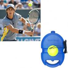 Bóng tập tennis Rebound Ball kèm 1 quả bóng dây, Thiết bị tập luyện tennis đơn cho người lớn, người mới bắt đầu tự tập luyện tennis - Màu xanh lam - Xem 6