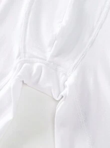 3 条装白色长款男士内裤性感平角裤男士内裤运动短裤字母松紧带男式平角裤 - 白色 - 查看 8