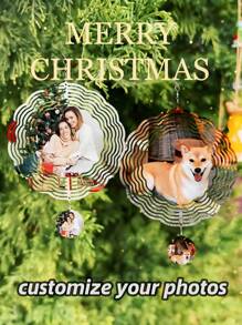 Mặt dây chuyền ảnh Giáng sinh tùy chỉnh - Con quay gió, Con quay gió treo cá nhân hóa để trang trí ngoài trời và trong nhà, Quà tặng ngày lễ độc đáo, Giáng sinh, Lễ tạ ơn, Ngày lễ tình nhân, Trang trí sân và vườn - Nhiều màu - Xem 1