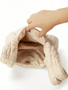 1 件女式简约蓬松绗缝云手提包 - 卡其色 - 查看 6