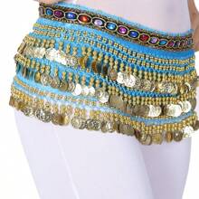 Outfits Belly Dance Glitter Sequins Tassel Skirts, Fashionable Dancing Waist Belt Skirts For Bellydance - Multicolor - View 20