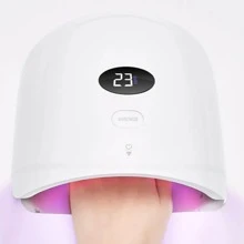 48W UV LED 指甲烘干机，带金属底座，可充电，适用于沙龙美甲 - 白色 - 查看 1