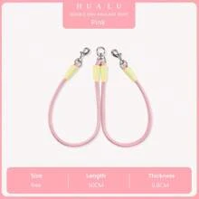 多巴胺彩色双狗牵引绳，带软握柄 - 耐用，适合训练、散步和户外娱乐 - 非常适合露营和后院玩耍，适合各种大小的宠物，长狗训练牵引绳，尼龙长宠物牵引绳，双牵引绳，适合小型/中型犬 - 彩色 - 查看 27