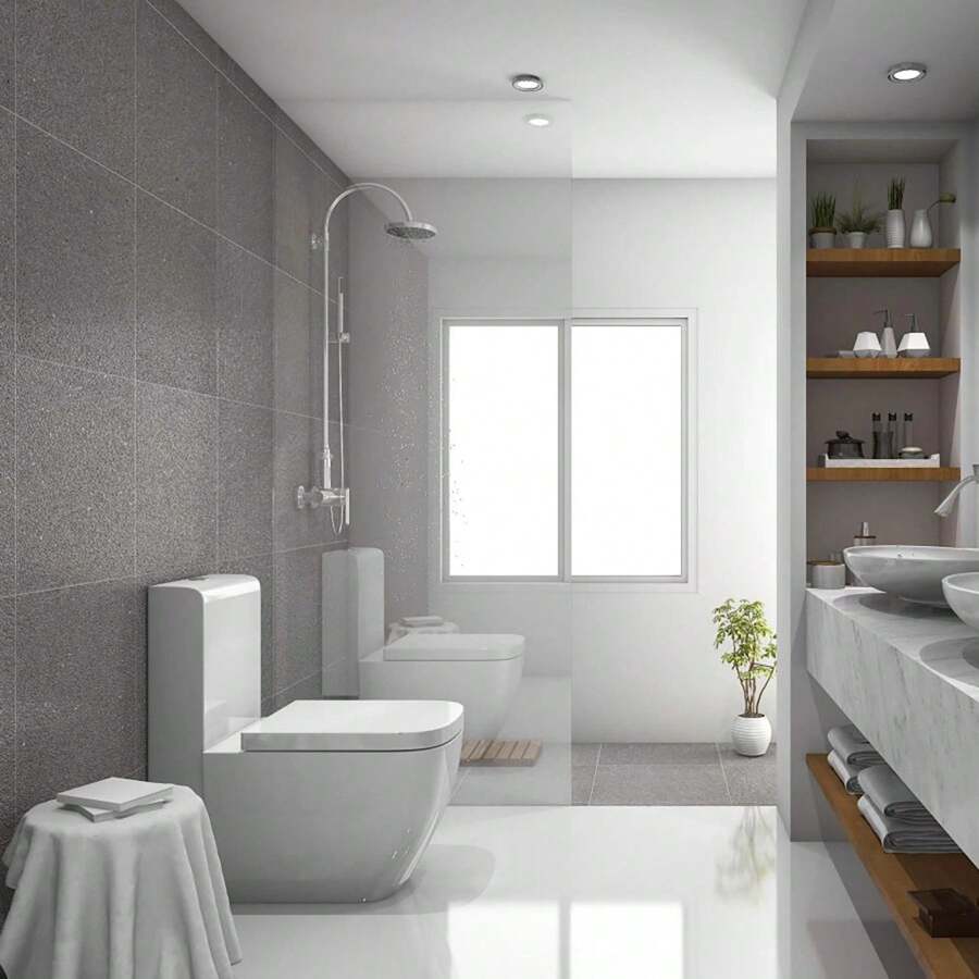 Premium Quiet Close Modern White Square Extended Toilet Seat With Cover