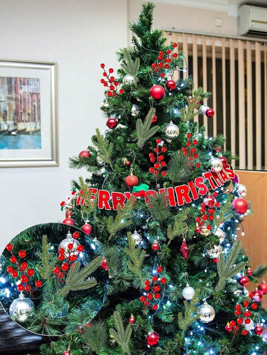 10/20/30Pcs Artificial Pine Branches Christmas Greenery Plants Pine