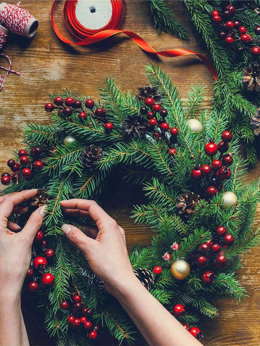 10/20/30Pcs Artificial Pine Branches Christmas Greenery Plants Pine