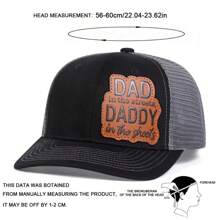 1 pieza Gorra de béisbol para hombre con parche marrón "DAD DADDY", gorra de malla ajustable para exteriores con protección solar, para ocio, viajes, turismo, playa, primavera y otoño - negro gris - Ver 4