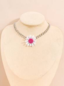 1 件女式可爱雏菊金属吊坠项链 - 彩色 - 查看 4