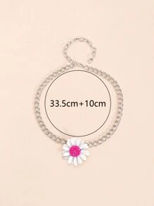 1 件女式可爱雏菊金属吊坠项链 - 彩色 - 查看 2