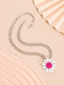 1 件女式可爱雏菊金属吊坠项链 - 彩色 - 查看 1