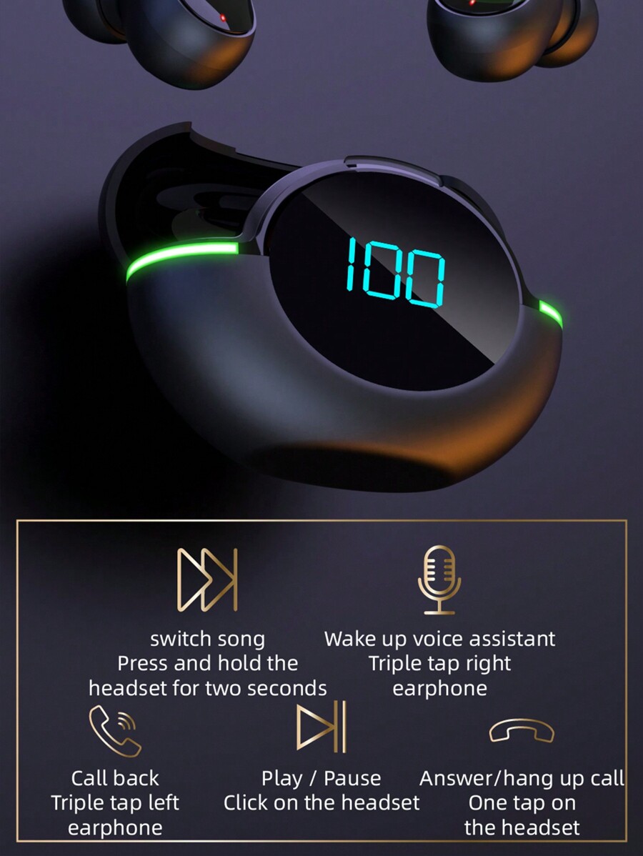 True Wireless InEar Gaming Headset Sports Earbuds Video TWS 9D HIFI