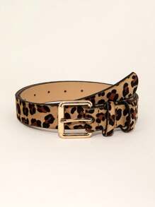 1pc Leopard Print Casual Vintage Sexy PU Belt For Women, Suitable For Jeans, Suit Jackets In Autumn/Winter
