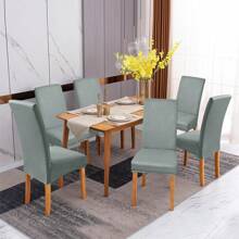 1 szt./4 szt./6 szt. 6 szt. pokrowców na krzesła do jadalni, bardzo elastyczny zdejmowany zmywalny pokrowiec na krzesło na przyjęcie domowe, hotel, wesele, jednolity kolor szczotkowany i bardzo elastyczny pokrowiec na krzesło, zestaw 6 pokrowców na krzesła do jadalni, elastyczny jednolity kolor pokrowców na krzesła Parsons Spandex zdejmowany zmywalny pokrowiec na krzesło kuchenne