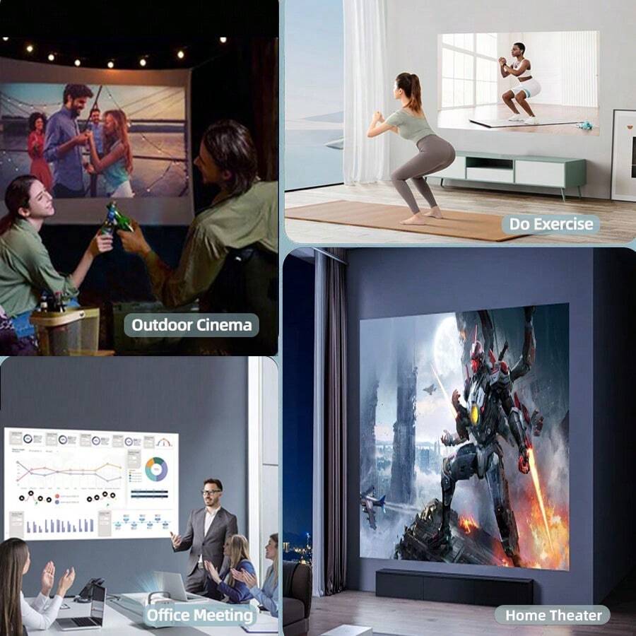 1080P Full HD Projector, Support HDMI Input/Output, MultiDevice