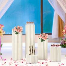 5PCS Cardboard Vase Flower Stand Wedding Centerpieces For Party Table Decoration 20/40/60/80/100cm - trắng - Xem 11