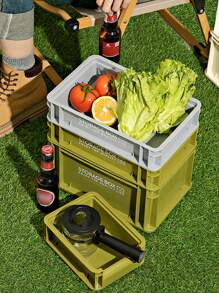 1 件工业风格桌面可堆叠储物箱，DIY 组合收纳架，适用于咖啡、办公室、化妆品、零食、露营、实用 - 綠色 - 查看 2