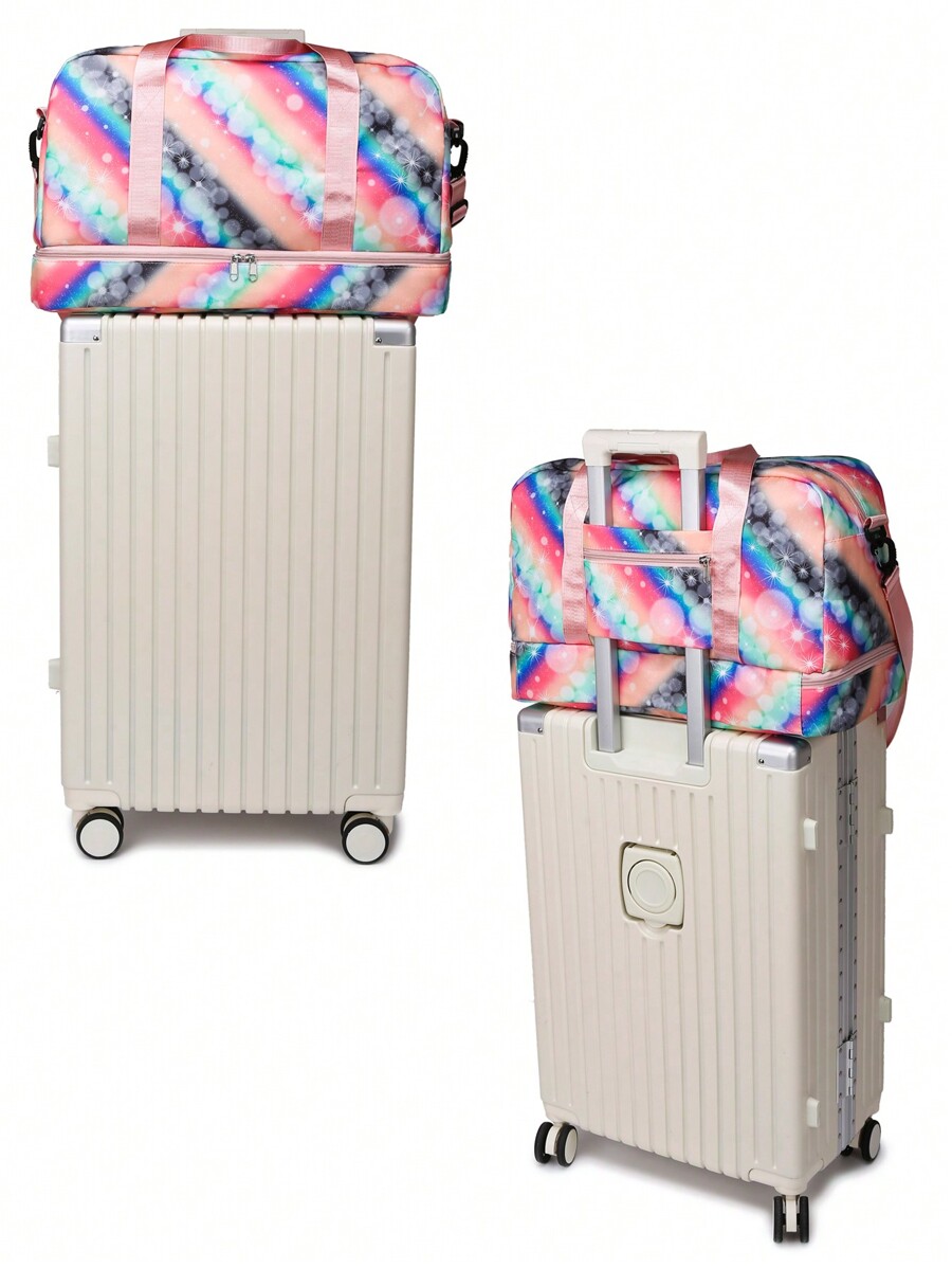 1 Pc Cute Sweet Personality Rainbow Bubble Big Children Travel Bag