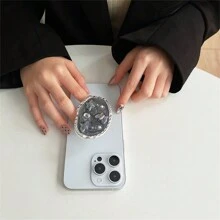 椭圆形彩色闪光水钻蝴蝶手机气囊支架金属伸缩休闲桌面 - 彩色 - 查看 6