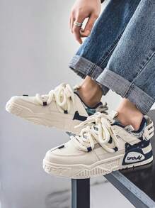 Zapatillas Deportivas Transpirables para Hombre y Mujer: Tenis de Moda con Suela Gruesa Antideslizante, Estilo Casual Moderno y Diseño Único. Ideal para Deportes, Compra, Baile Urbano y Uso Diario - Azul - Ver 7