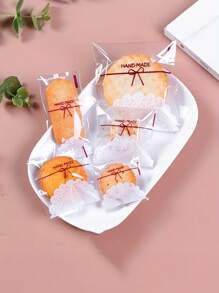 40/80 chiếc Túi đựng bánh quy hoạt hình in nơ ren trong suốt, Túi đựng kẹo bằng nhựa có nhãn dán, Bao bì bánh ngọt riêng lẻ, Đồ ăn nhẹ trong suốt, Vật tư đóng gói quà tặng Túi đựng quà tặng kẹo cưới - Nhiều màu - Xem 3