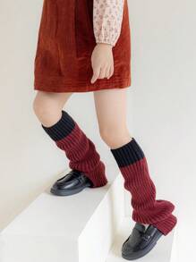 1 Cặp quần tất giữ ấm chân JK Crew phong cách mùa thu/đông cho bé gái, mở phía trước nhiều màu, dành cho trẻ em - Đỏ - Xem 3